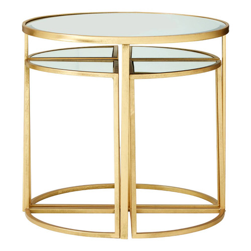 Farran 5Pc Champagne Finish Iron Tables